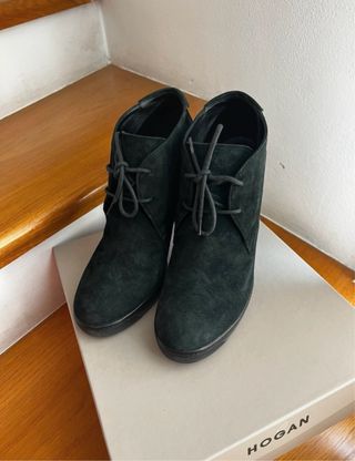 Stivaletti Hogan camoscio verde donna