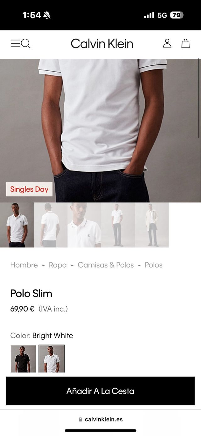 Polo Calvin Klein Jeans Blanco Talla M
