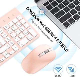 ✨ - cimetech Teclado y Ratón Inalámbrico, 2.4G Com