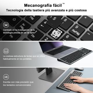 ✨ - cimetech Teclado y Ratón Inalámbrico, 2.4G Com