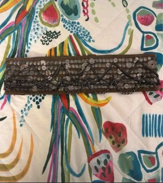 Cintura elasticizzata marrone e argento