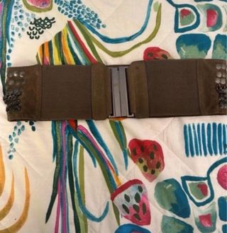 Cintura elasticizzata marrone e argento