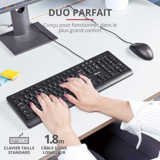 ✨ - Trust Taro USB-Tastatur und Maus-Set, Französi