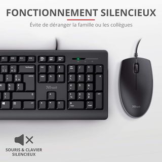 ✨ - Trust Taro USB-Tastatur und Maus-Set, Französi