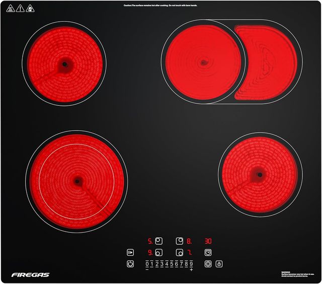 Piastra in vetroceramica 4 fuochi 7200W / 60 cm