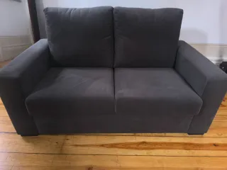 Sofá 2 lugares cinza como novo negociável