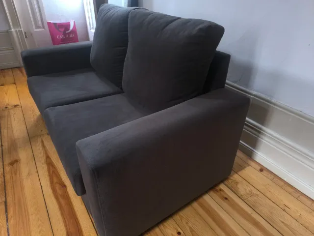 Sofá 2 lugares cinza como novo negociável