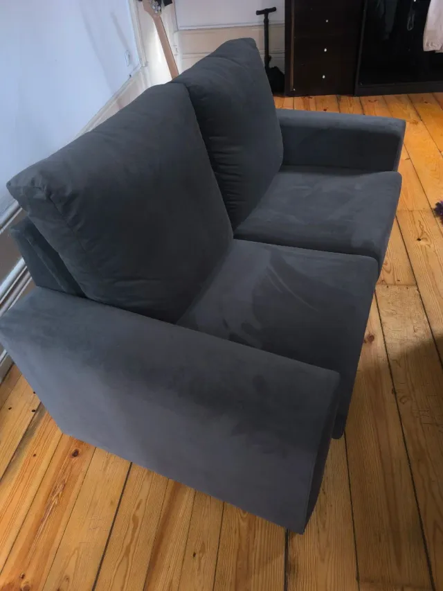 Sofá 2 lugares cinza como novo negociável