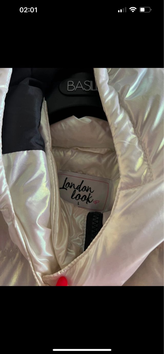 Piumino lucido effetto iridescente