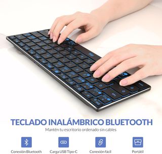 ✨ - Rii K09 Teclado Inalámbrico Bluetooth, Teclado