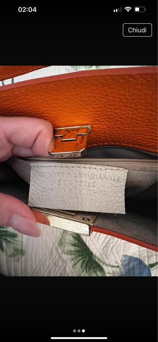 Borsa vera pelle Made in Italy arancione