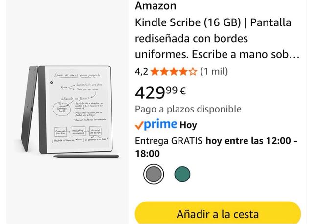 Amazon Kindle Scribe 16 GB Gris Tungsteno (Nueva)