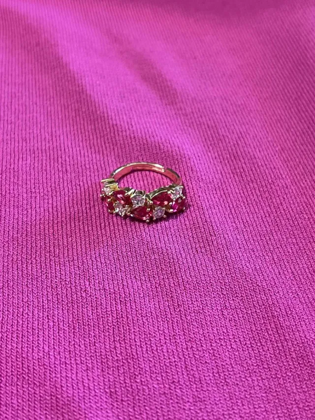 Set gioielli Lo Scritto oro e pietre rosse