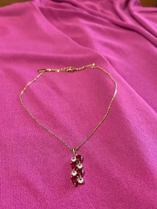 Set gioielli Lo Scritto oro e pietre rosse