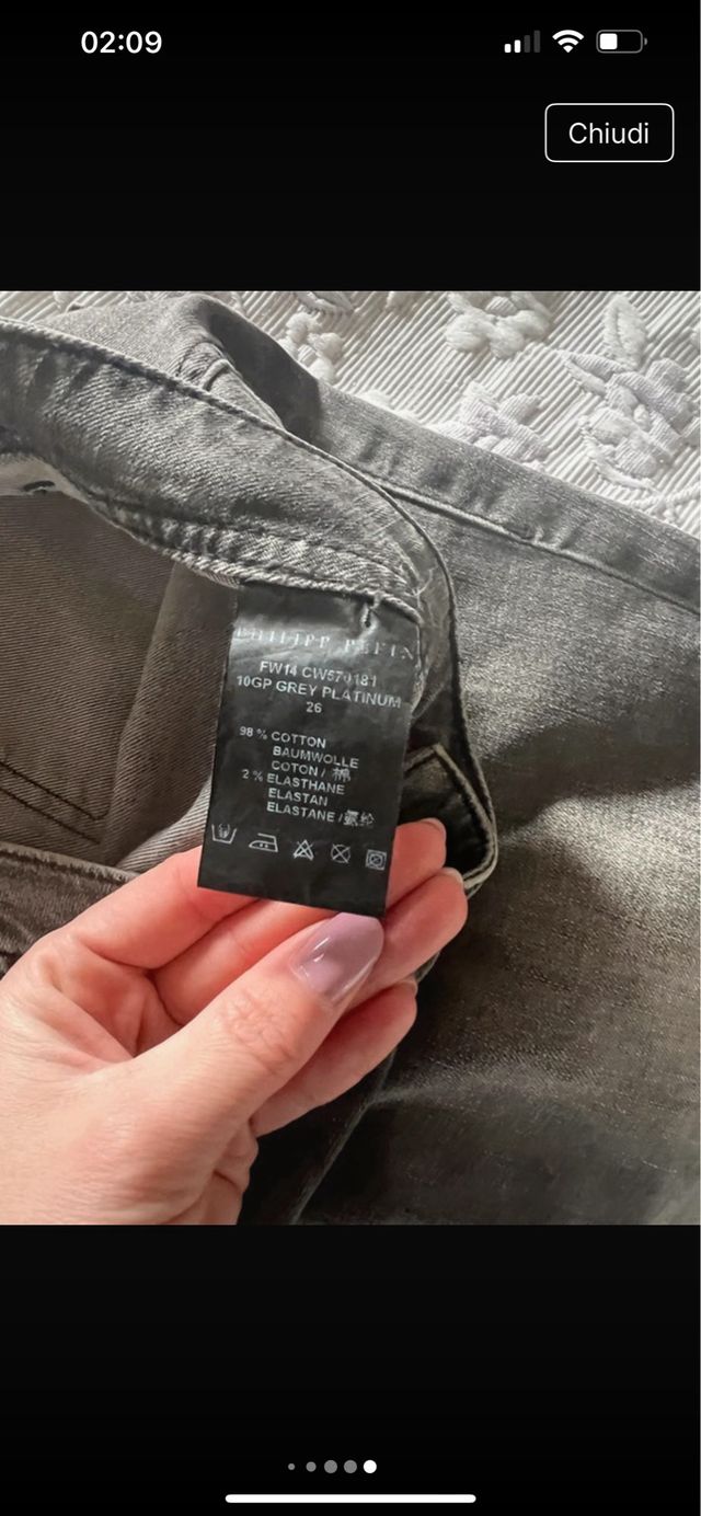 Jeans Philipp Plein grigi taglia M
