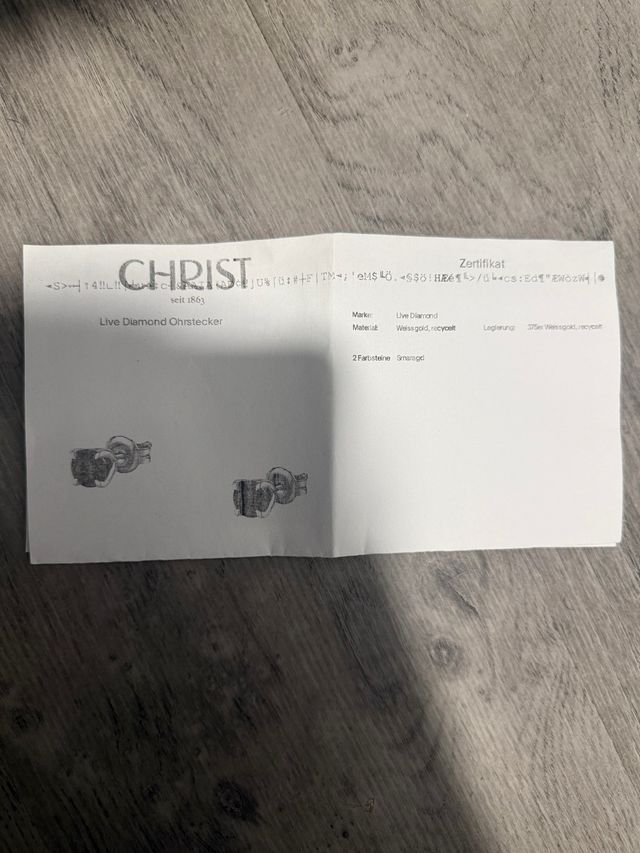 Pendientes Oro Blanco Esmeralda