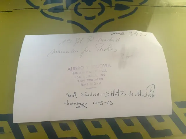 FOTO DE PUSKAS Y PRIMER GOL EN EL REAL MADRID 1963