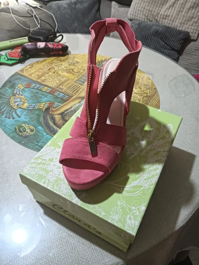 Cuñas rosas con cremallera