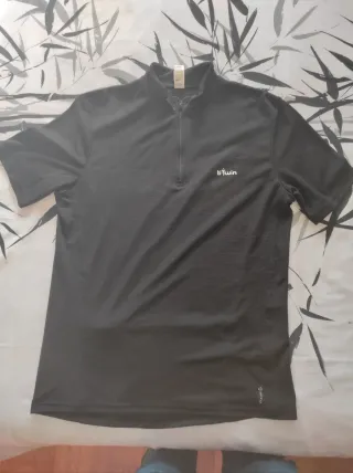 Maillot Ciclismo Btwin Negro Media Cremallera