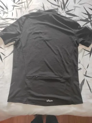 Maillot Ciclismo Btwin Negro Media Cremallera