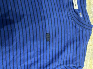 Felpa Lacoste a righe blu