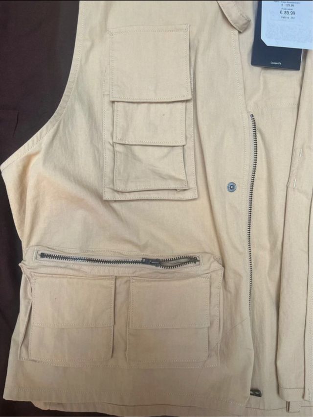 Chaleco Nike Beige Táctico Bolsillos