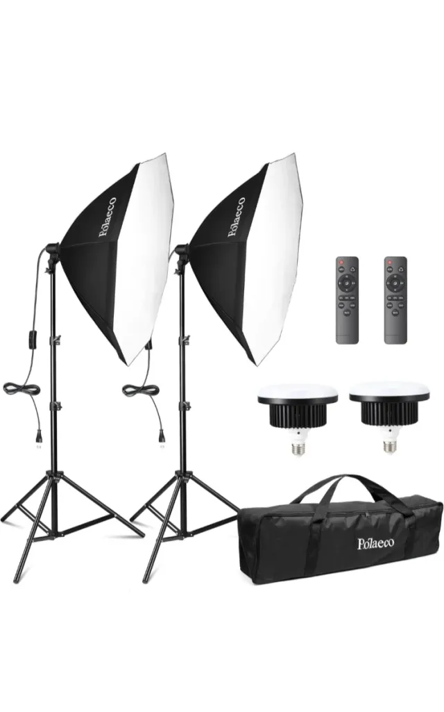 Set 2 Softbox LED Studio Fotografico Polaeco