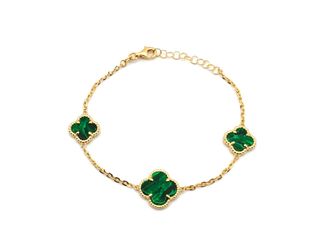 pulsera oro 18k con piedra con malaquita