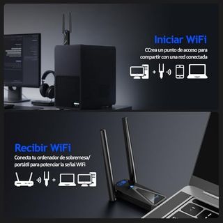 Adaptador WiFi USB 1300Mbps 5dBi ElecGogo