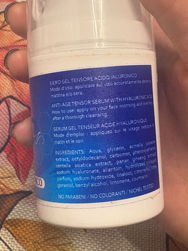 Siero Gel Tensore Chogan Acido Ialuronico