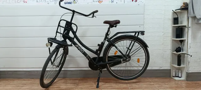 Bicicleta Holandesa con cesta de madera