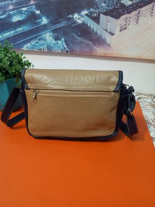 Bolso Calvin Klein Piel Beige y Azul