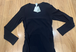 Vestido canalé H&M negro nuevo con etiqueta