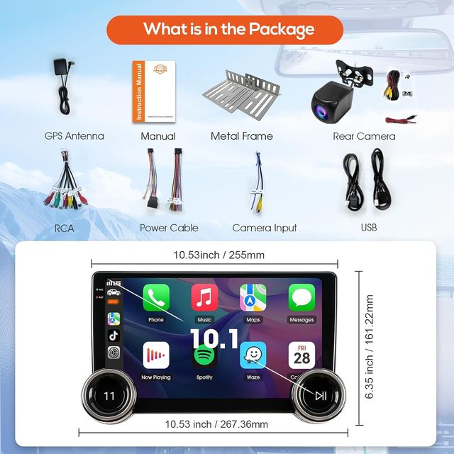 Autoradio 2 DIN CarPlay Android 10.1