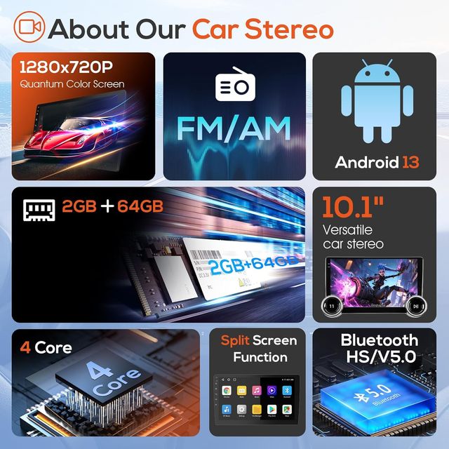 Autoradio 2 DIN CarPlay Android 10.1