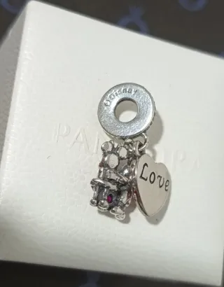 Charm Colgante Corazón Mickey Minnie Amor Disney