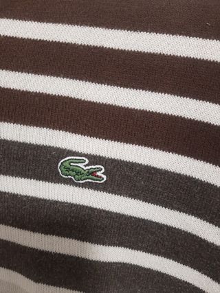 Jersey Lacoste Rayas Talla M. Marrón