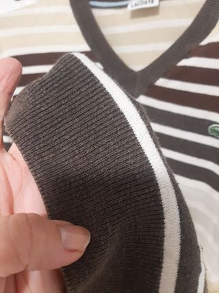 Jersey Lacoste Rayas Talla M. Marrón