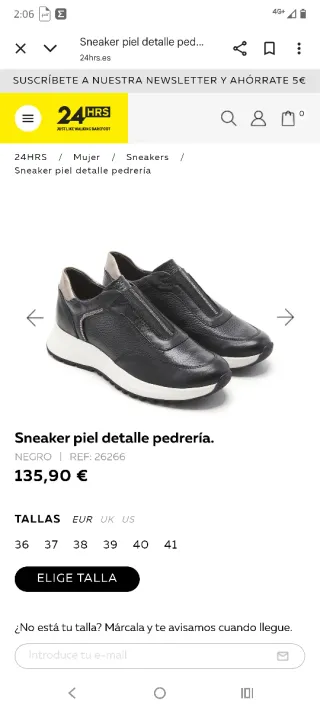 Zapatos negros de piel marca 24 h