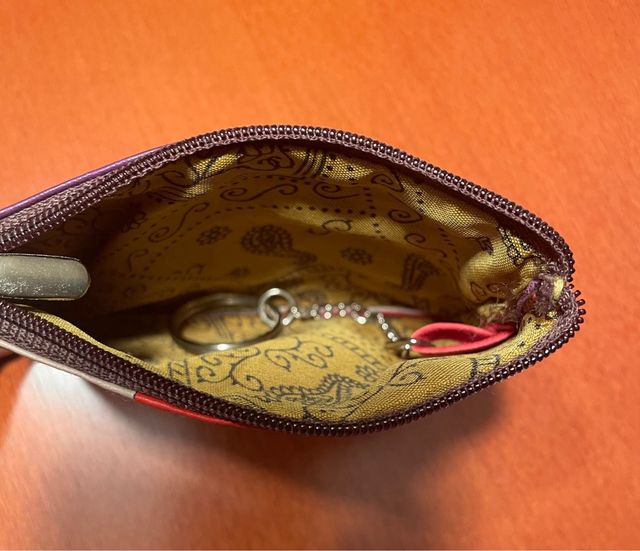 Monedero llavero MULTICOLOR piel 100%