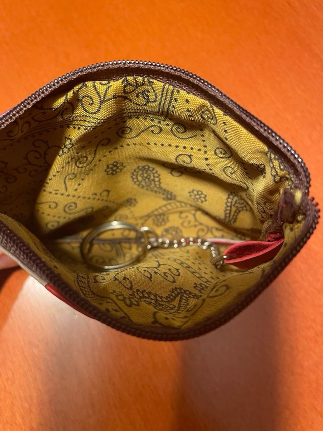 Monedero llavero MULTICOLOR piel 100%