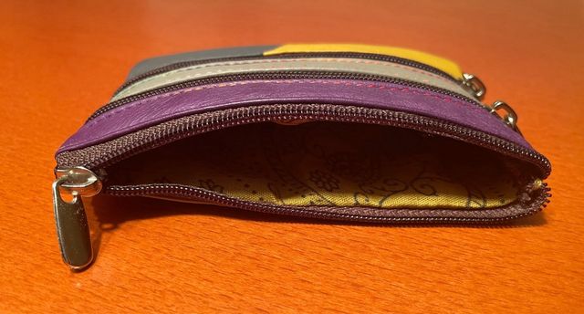 Monedero llavero MULTICOLOR piel 100%