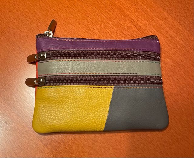 Monedero llavero MULTICOLOR piel 100%