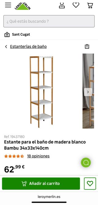 Estantería bambú blanca Leroy Merlín