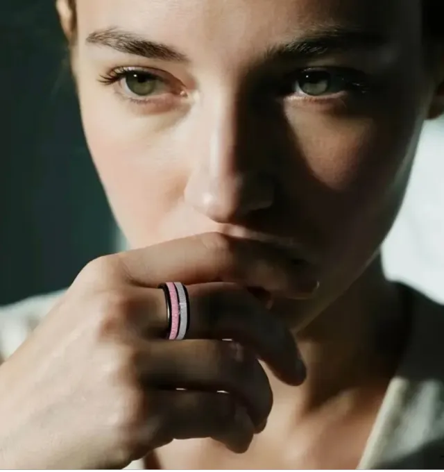 Anillo Rosa y Plateado