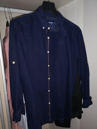 Camisa Hollister cuadros azul y blanco