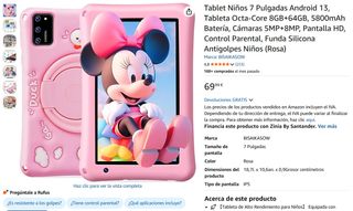 Tablet Niños 7 Pulgadas 8GB+64GB