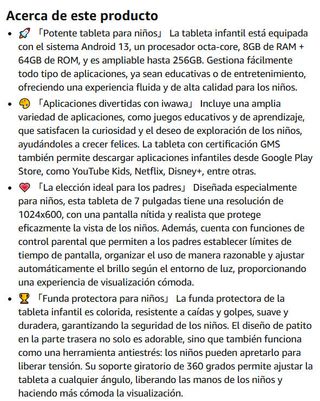 Tablet Niños 7 Pulgadas 8GB+64GB