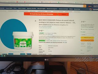 Pintura ecológica interior 20L color Blue Ocean.