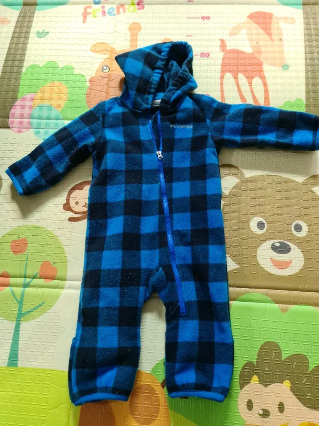 Abrigo Columbia Bebé Cuadros Azul
